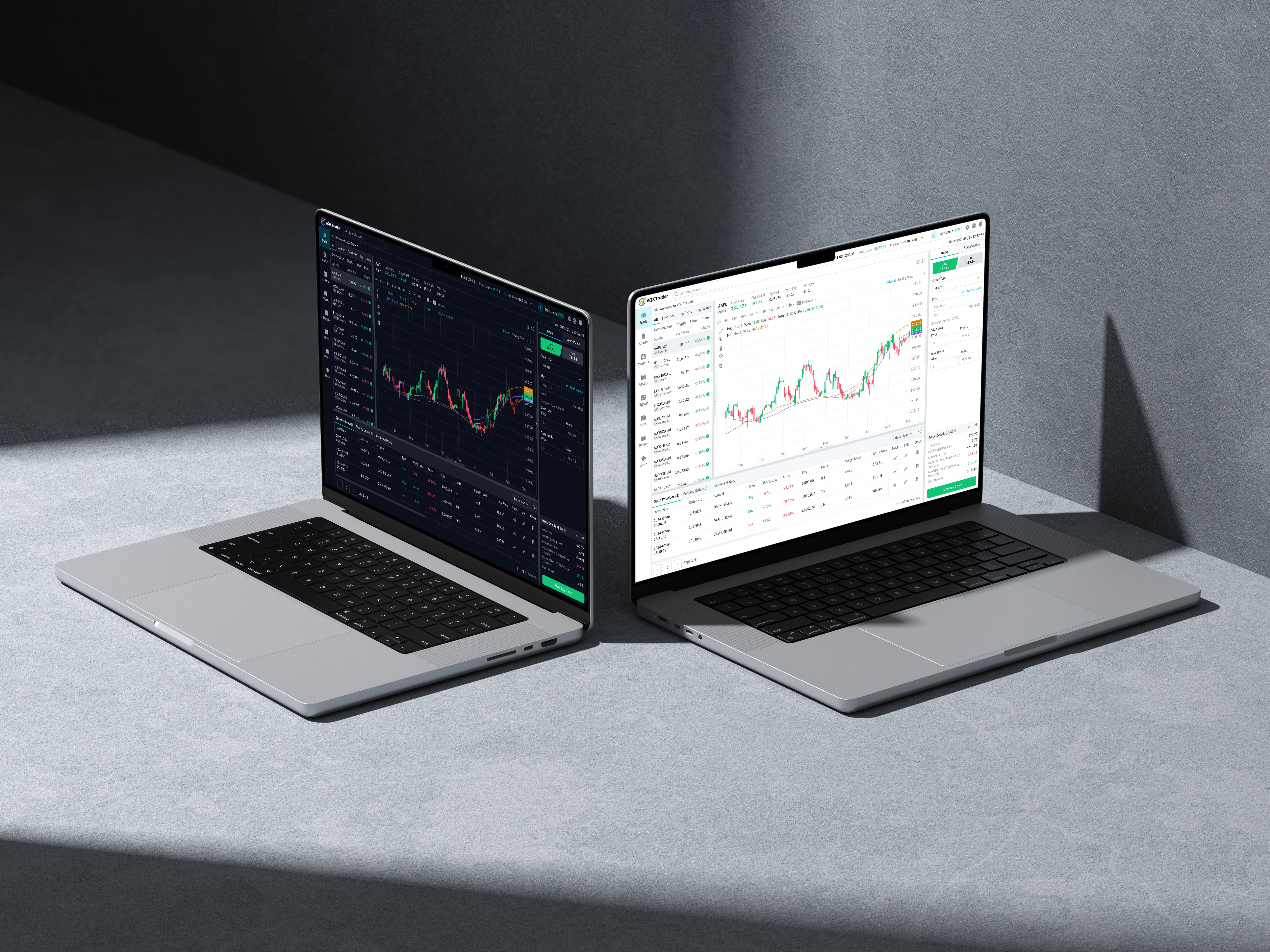 AQX Trader trading experience across web and mobile